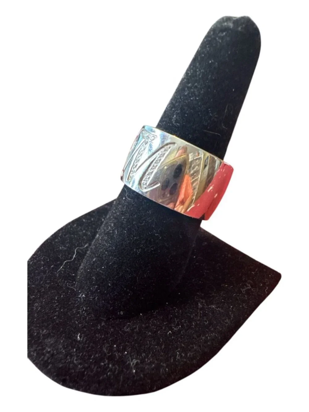 Silver Monogrammed Unisex Ring With 